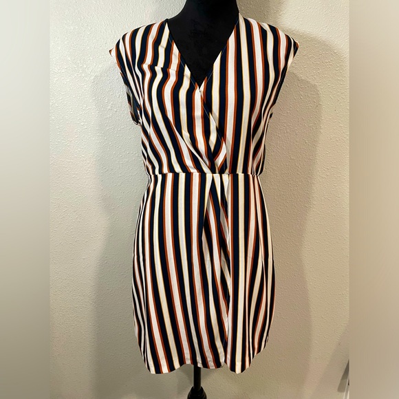 Leith Dresses & Skirts - Leith Anthropologie Navy, Rust, and Ivory Sleeveless Dress- Size Medium